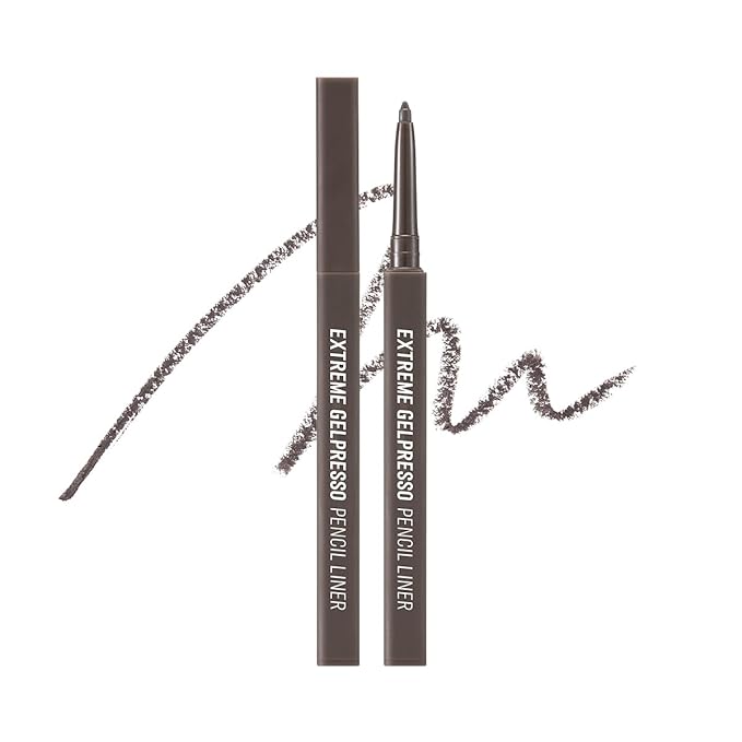 CLIO Extreme Gelpresso Pencil Eyeliner | Smudge-Proof, Waterproof, Long-Lasting, Long-Wear, 6 Cool and Warm Tone Shades, Ultra-Smooth, Creamy Formula (004 Gray Brown (NEW))