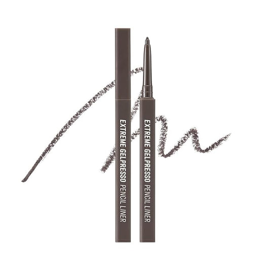 CLIO Extreme Gelpresso Pencil Eyeliner | Smudge-Proof, Waterproof, Long-Lasting, Long-Wear, 6 Cool and Warm Tone Shades, Ultra-Smooth, Creamy Formula (004 Gray Brown (NEW))