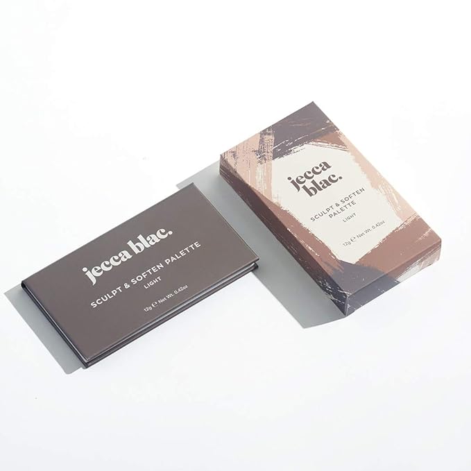 Jecca Blac Sculpt and Soften Contour Palette, Creamy Formula with Natural Finish, Medium Coverage, Gender Neutral and LGBTIQA+ Inclusive Make Up, Light, 12g