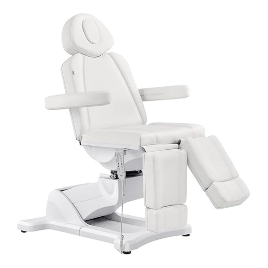 Dir Full Electrical Medical Aesthetic Chair, Podiatry, Dental, Facial Beauty Bed with Split Leg Libra, White