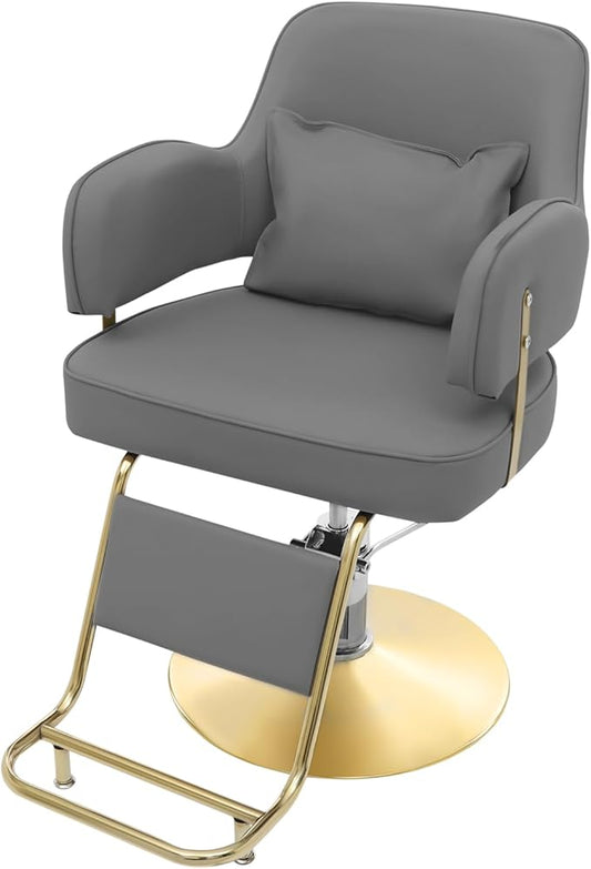 Barber Chair for Hair Stylist Hair Salon Chair with Heavy Duty Hydraulic Pump Height Adjustable 33.86-37.8inch & 360 Degrees Rotation Shampoo Chair for Salon Barbershop