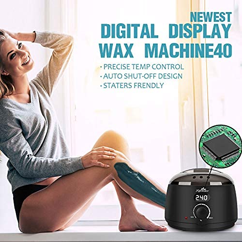 Lifestance Waxing Kit for Women & Men - L2 Digital Wax Pot Warmer, Brazilian & Bikini Hair Removal Kit with 14.1oz Hard Wax Beads & 42 Accessories, Professional for Face, Leg, Eyebrow, Body at Home