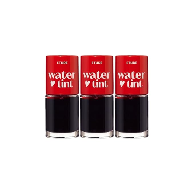 ETUDE Dear Darling Water Tint Cherry Ade 3 SET (9g*3) | Vivid Color Lip Stain with Moisturizing Weightless & Non-sticky Finish Lip Stain | Smudge-proof & Lightweight | Korean Makeup, Perfect for Gift