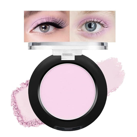Monochrome Matte Eyeshadow Makeup Palette, Highly Pigmented Ice Pink Eyeshadow Palette, Matte Pressed Powder Eye Shadow Makeup, Single Vegan Eye Shadow, Daily Evening Women Girls Eyeshadow Gift 03