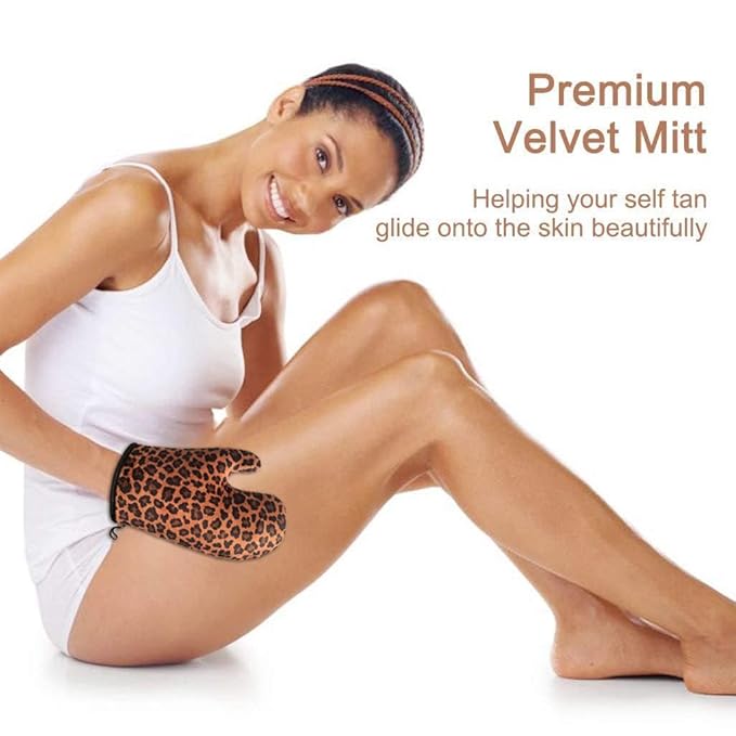 Bronzing Mitt | Streak-Free Applicator for At Home Self Tanning | Sunless Leopard Glove | 1 pack