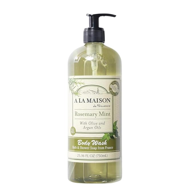 A LA MAISON Rosemary Mint Body Wash 25.36 Fl Oz - Natural Hand Wash Made with Essential Oils - Biodegradable, Plant-Based, Vegan, Cruelty-Free, Alcohol & Paraben Free