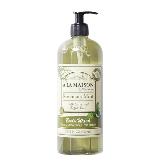 A LA MAISON Rosemary Mint Body Wash 25.36 Fl Oz - Natural Hand Wash Made with Essential Oils - Biodegradable, Plant-Based, Vegan, Cruelty-Free, Alcohol & Paraben Free
