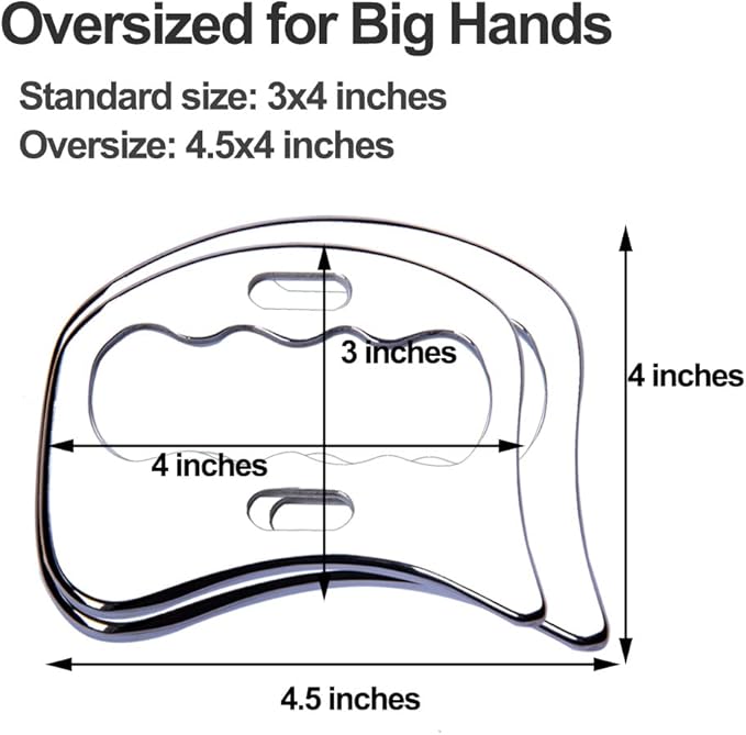 Stainless Steel Gua Sha Scraping Massage Tool-Muscle Scraper - Soft Tissue Mobilization,Physical Therapy for Back, Legs, Arms (Large)