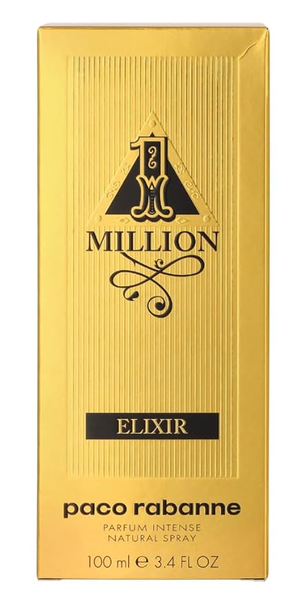 Paco Rabanne One million Elixir for Men Parfum Intense Spray, 3.4 Ounce (New 2022)
