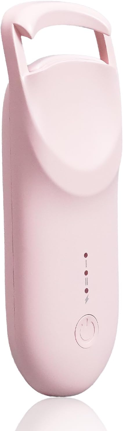 Upgrade Heated Eyelash Curler, Electric Eyelash Curler with 5s Fast Heating, Type-C Rechargeable, Portable Lash Curler, Long-Lasting Lash Lift, Natural Style, Heat-Sensitive Pad (Pink)