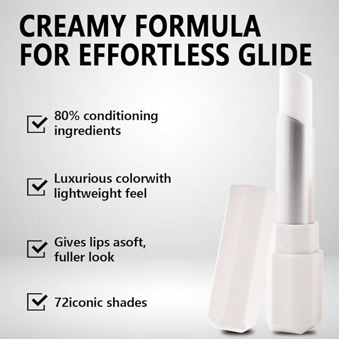 White Cream Matte Lipstick Stick for Women - Smooth Crayon Lips & Face Paint Stick, Natural Pigmented White Lip Color for Halloween Birthday Party Makeup, Lápiz labial mate blanco crema, 02