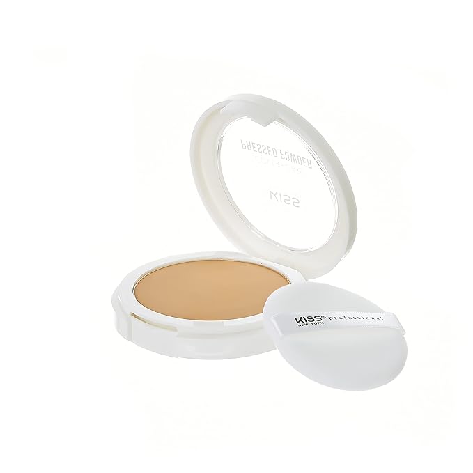 KISS Cover and Care Acne Control Pressed Powder Shine Free Face Light Weight Makeup Setting Powder - APP335 (Cappuccino)