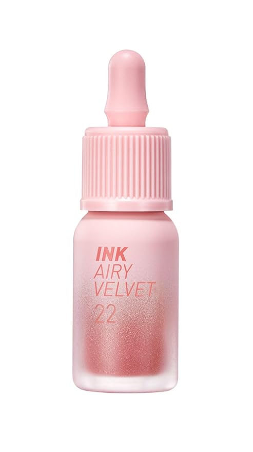 Peripera Ink Airy Velvet Lip Tint | High-Pigmentation, Lightweight, Soft, Moisturizing, Not Animal Tested (022 CENTER PEACH (NEW))