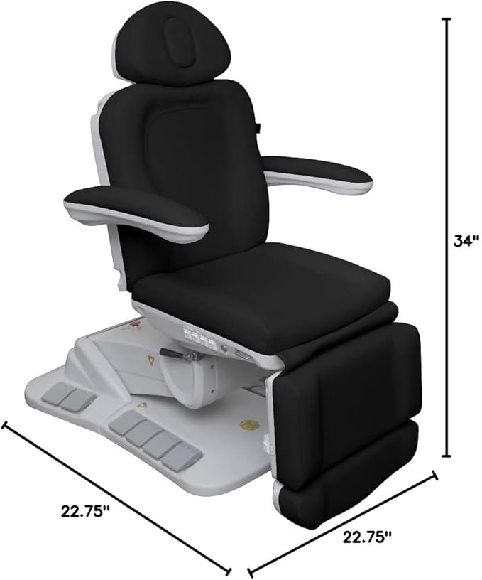 Premium Facial Bed for Esthetician, Electric Med Spa Chair with 120° Rotation, Built-in Foot Controls, Medical-Grade Microfiber, 2-Year Warranty, Memory Functions - 2246EBM, Black