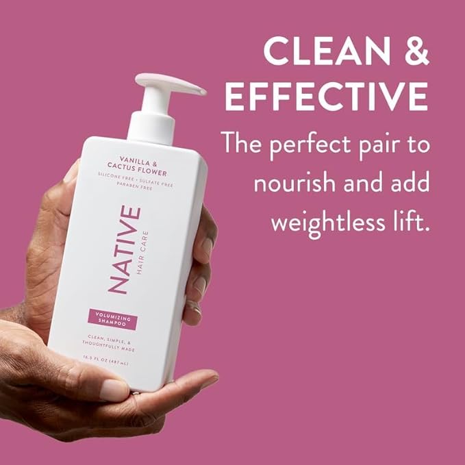 Native Vanilla & Cactus Flower Shampoo and Conditioner Contain Naturally Derived Ingredients |All Hair Type Color & Treated, Fine to Dry Damaged, Sulfate & Dye Free - 2-Pack