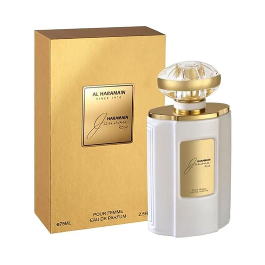 Al Haramain Junoon Rose - Luxury Arabian Perfume for Women - Floral Fragrance with Notes of Cherry Blossom, Bergamot, Rose, Suede, Amber - Arabic Long Lasting Scent - Eau de Parfum - 2.5 oz EDP Spray