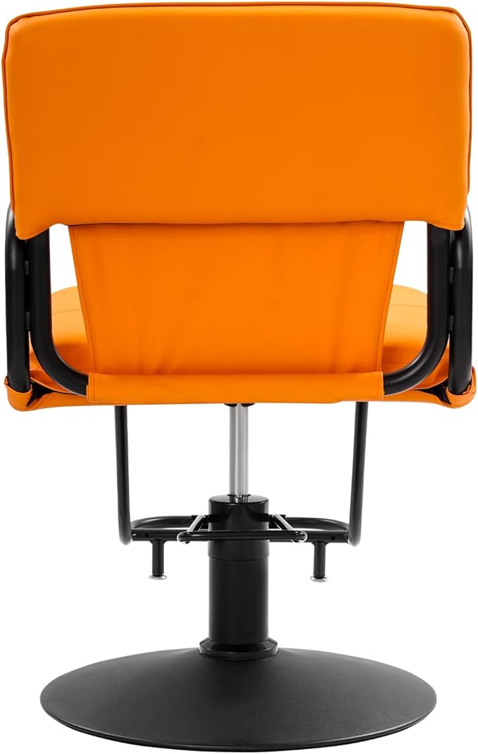 Barber Salon Chair for Hair Stylist,Hair Chair for Barbershop Home Height Adjustable & 360° Swivel Styling Salon Chairs Spa Beauty Salon Equipment, 550Lbs Capacity (Orange)