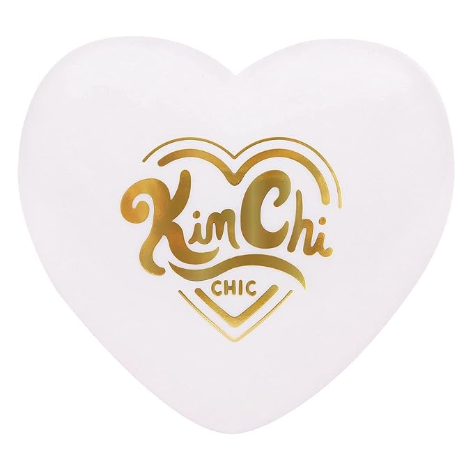 KimChi Chic Pearl Gone Wild Highlighter - Pressed Shimmer Powder for Face & Body, Iridescent Glow, with Mirror, Cruelty Free, Hope Blue Iridescent 0.32oz