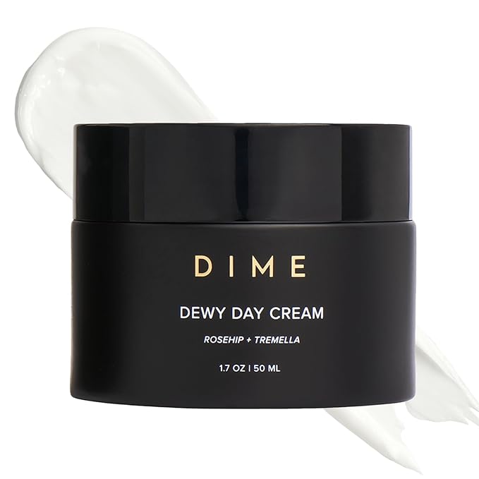 DIME Beauty Dewy Day Cream, Morning Face Moisturizer with Rosehip Oil and Tremella Snow Mushroom, 1.7 oz / 50 ml