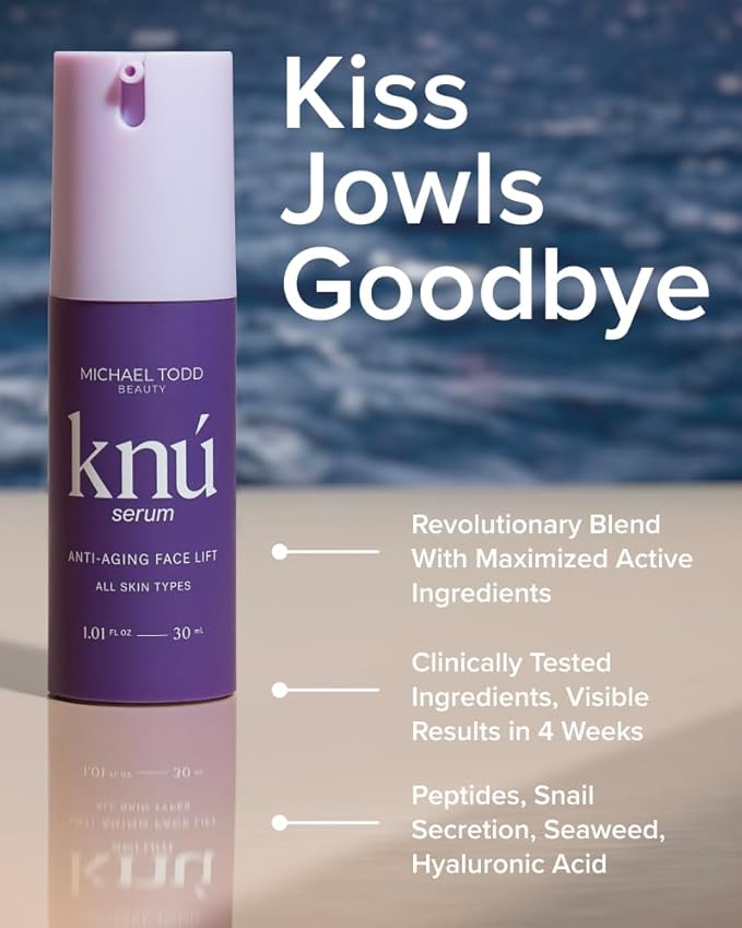 Michael Todd Beauty KNU Serum – Face Lifting, Brightening & Tightening Serum – For Restoring & Rejuvenating – With Aloe Vera, SSF, Peptides & Botanical Extracts – For All Skin Types – 1.01 fl oz/30 mL