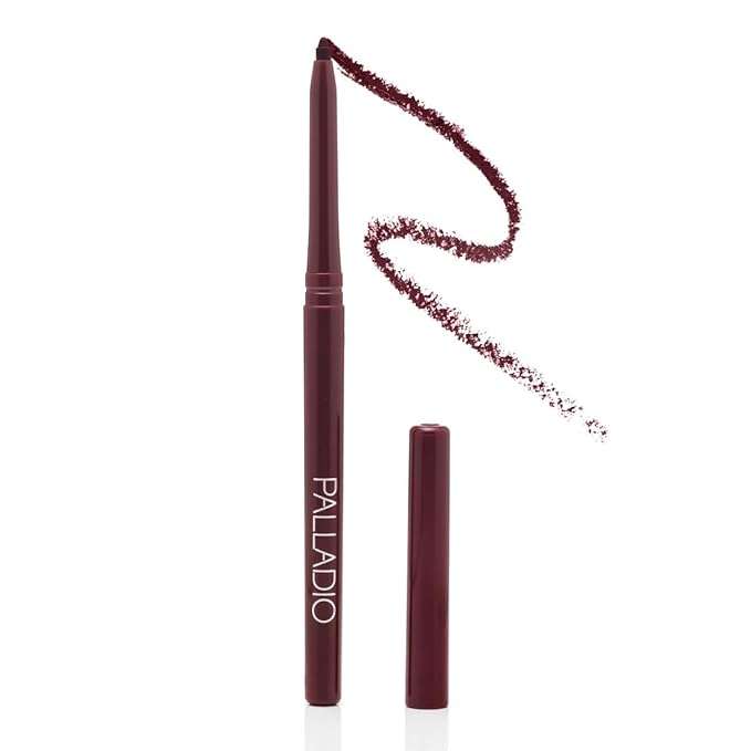Palladio Retractable Waterproof Lip Liner High Pigmented and Creamy Color Slim Twist Up Smudge Proof Formula with Long Lasting All Day Wear No Sharpener Required, Black Berry