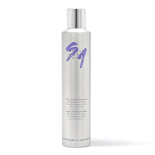 MONAT Studio One™ Flex Control Hairspray – Light to Medium Buildable Hold – Infused with REJUVENIQE® – Can be Used on Colored Hair – Fresh Smelling Scent – Style Memory for Humid Weather