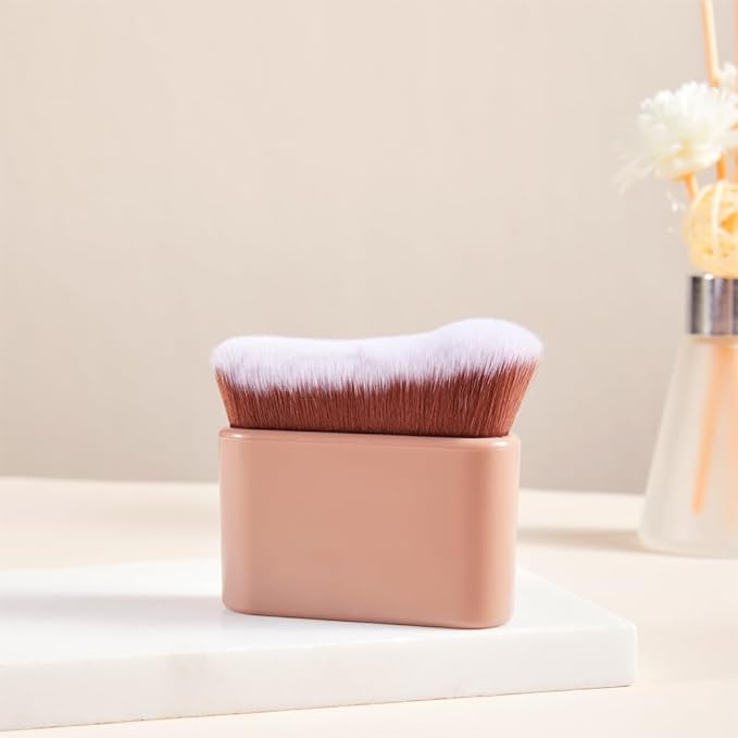 COSHINE Big Self Tanning Blend Brush, Professional Self Tanner, Kabuki, Powder, Foundation, Blusher, Shadow, Bronzer, Face and Body Brush (BROWN)