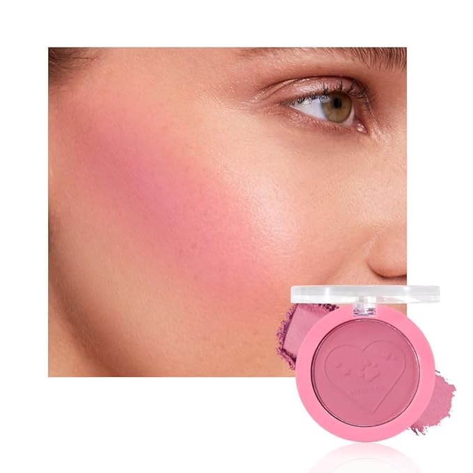 Matte Blush Powder for Cheeks, Cruelty Free Makeup – Long Lasting Natural Face Blusher Makeup, Lightweight Blendable Cheek Color Palette for Women All Skin Tones - #02 Rose Pink