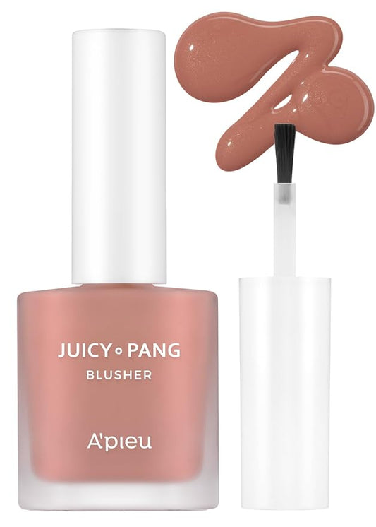 A'PIEU Juicy-Pang Water Blusher [BE01] – Fruity Liquid Blush for Cheeks, Buildable & Blendable Color, Hydrating Dewy Finish with Fruit Extract Blend & Rose Flower Water, 0.31 fl oz