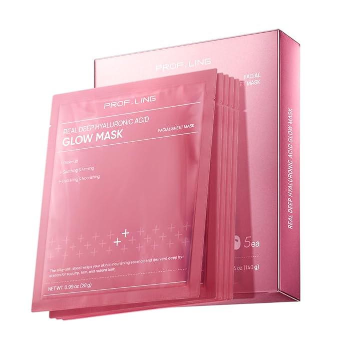 Prof. Ling Radiance Boosting Ferment Mask – Brightening & Hydrating Sheet Mask with Niacinamide, Tranexamic Acid, and Multi-Weight Hyaluronic Acid for Dull, Dry Skin-5ea