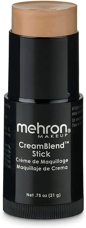 Mehron Makeup CreamBlend Stick | Face Paint, Body Paint, & Foundation Cream Makeup | Body Paint Stick Perfect for Halloween .75 oz (21 g) (Medium 2)