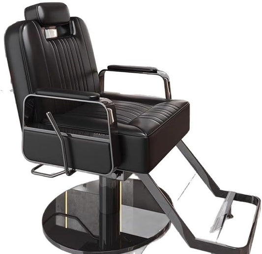 Adjustable Salon Chair for Men - Seat Height Women Beauty Salon Barber Chair Hair Stylists Supports up to 330 lbs Heavy Duty Hydraulic, Black