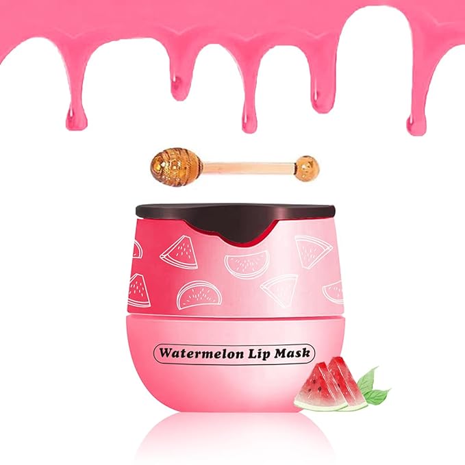 Watermelon Lip Balm, Honey Strawberry Apple Lip Mask Overnight, Moisturizing Lip Sleeping Mask, Vitamin E Lip Masks, Repairs And Prevents Chapped Lips (Watermelon）