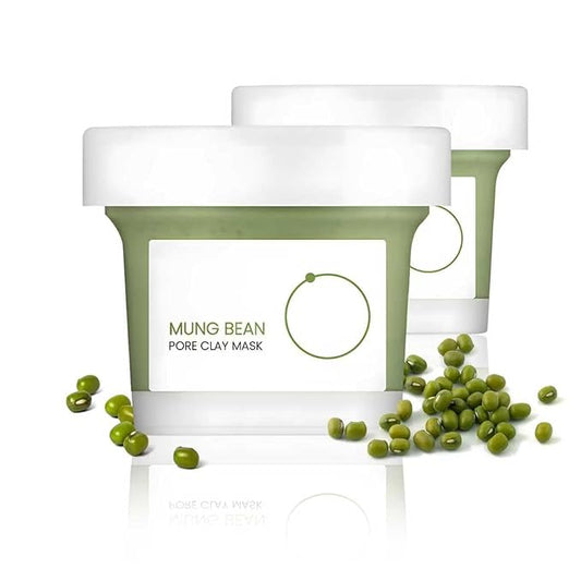 Mung Bean Pore Clay mask (4.05 fl oz /120ml) | Fragrance-Free | Wash Off Mask for Blackhead & Whitehead Care | Quick 3 Minute to Gently Cleanse, Exfoliate and Tighten Pores | Korean Skincare (2P)