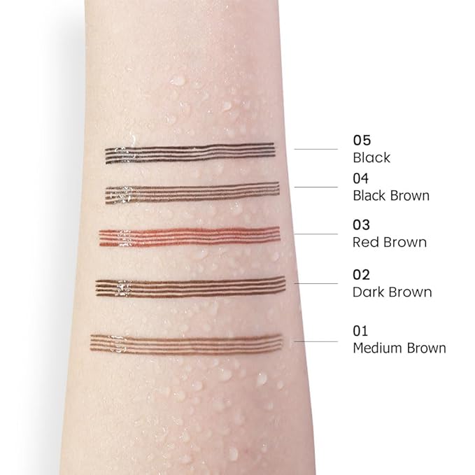 evpct 1Pcs Black Brown Magic Microblading Eyebrow Contouring Pen Pencil, 4 Tipped Precise Brow Pen with Sponge Micro-Fork Tip Applicator, Create Natural Looking Brows Eyebrow Makeup Long Lasting