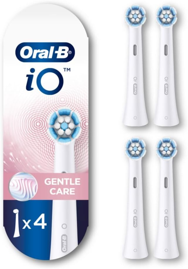 Oral-B iO Series Gentle Care Electric Toothbrush Replacement Brush Heads for an Oral-B Electric Toothbrush, 4 Count, White