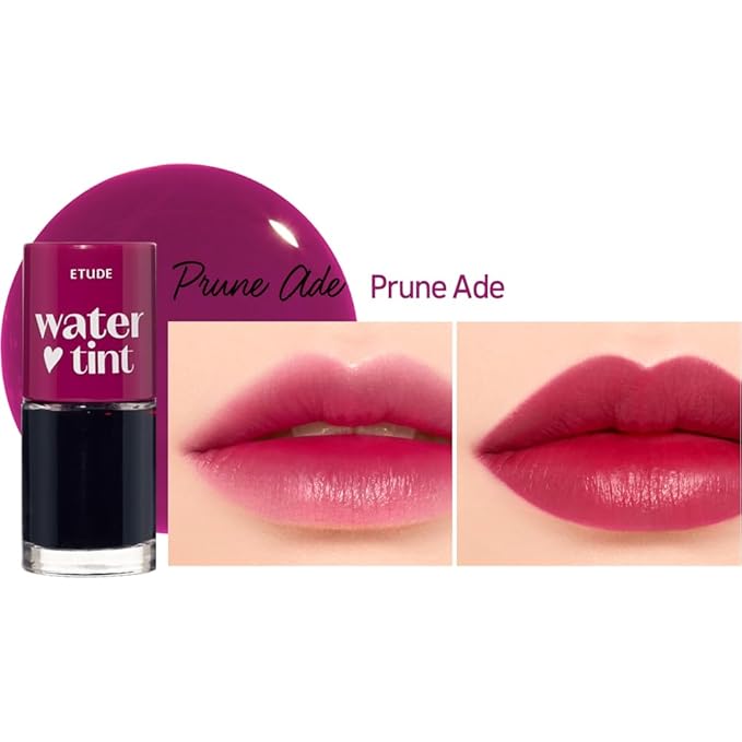 ETUDE Dear Darling Water Tint - Prune Ade (9g) | Vivid Color Lip Stain with Moisturizing Weightless & Non-sticky Finish Lip Stain | Smudge-proof Lip Tint | Korean Makeup, Kbeauty