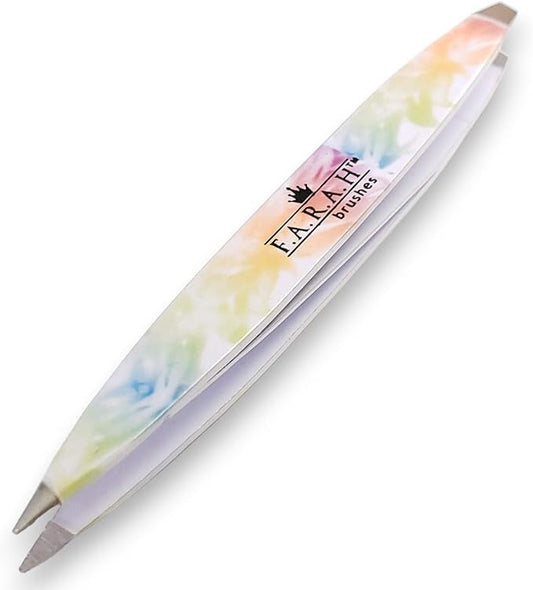 F.A.R.A.H. Z-Tweeze Professional Modern Art Stainless Steel Dual Ended Precision Tweezers with Slanted and Pointed Tips