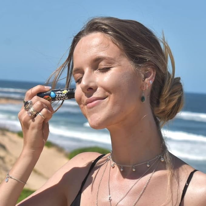 Sun Zapper Zinc Oxide Sunscreen Sticks – SPF 50+ Water Resistant – Beach Pack with 4 Colors (Light Skin Tone, Pink, White, Blue) – Broad Spectrum Sunblock for Face & Body – Made in Australia