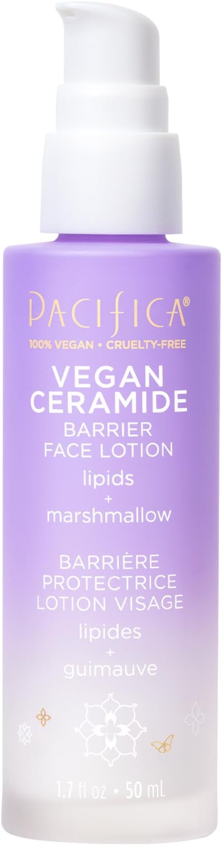 Pacifica Beauty, Vegan Ceramide Face Wash + Face Lotion Set, Cleanser, Moisturizer, Sensitive Skin, Dermatologist + Allergy Tested, Eczema Association Approved, Fragrance Free, Vegan