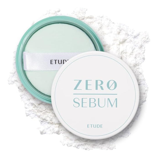 ETUDE Zero Sebum Loose Powder for Face | Lightweight Oil Control No Sebum Loose Face Powder with 80% Mineral | Long Lasting for Setting or Foundation Makes Skin Downy
