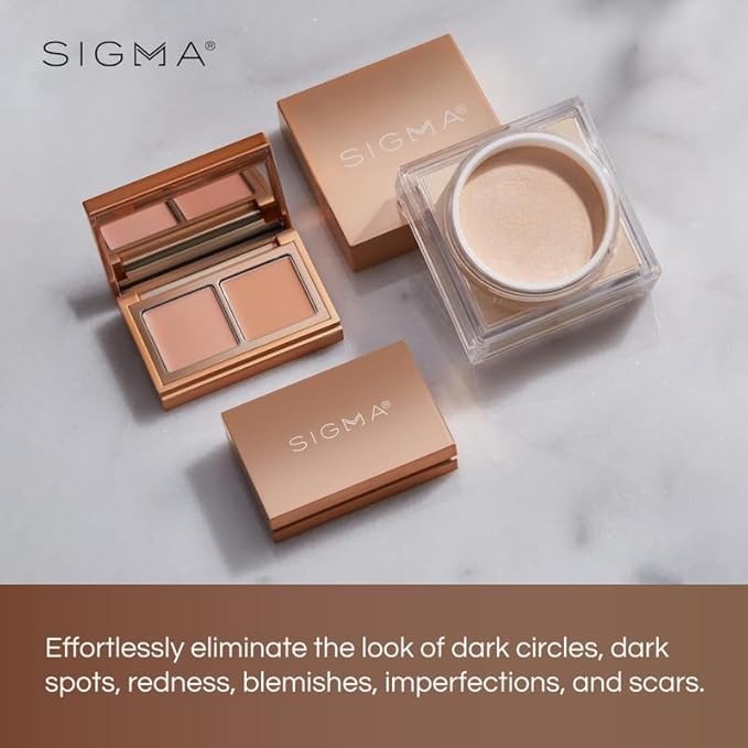 Sigma Beauty Spectrum Color-Correcting Duo – Color Correcting Cream for Concealing and Priming Skin, 2in1 Makeup Set with Buildable, Customizable Shades for all Skin Types (Dark to Deep)