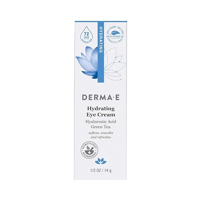 Derma E Hydrating Eye Cream, 0.5 oz | Firming and Lifting, Hyaluronic Acid Treatment, Under Eye and Upper Eyelid Cream, Reduces Puffiness and Appearance of Fine Lines (Pack of 2)