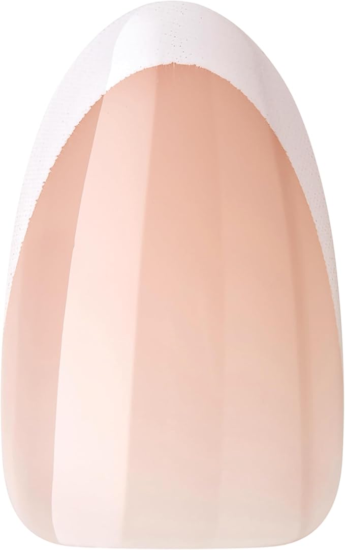 KISS Classy Nails Premium, Press-On Nails, Nail glue included, 'Prevailing', Light White, Short Size, Almond Shape, Includes 30 Nails, 2G Glue, 1 Manicure Stick, 1 Mini File