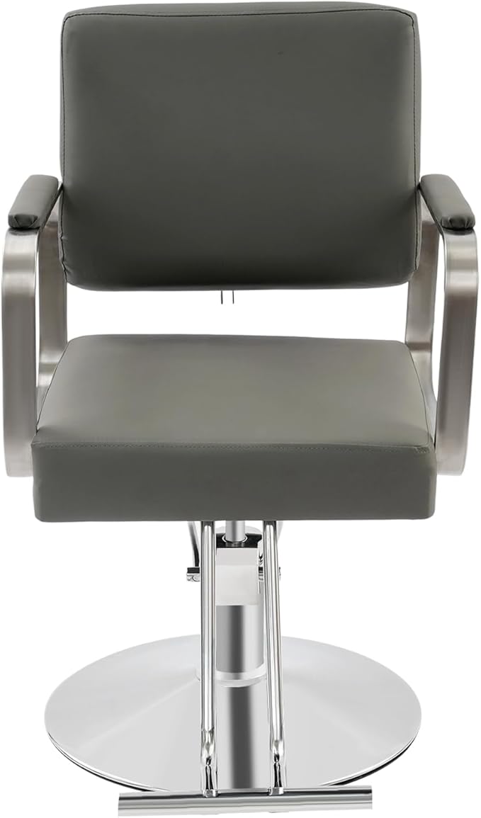Artist Hand Salon Chair for Hair Stylist, 360° Swivel Hydraulic Barber Chair Barber Styling Chair Tattoo Chair Salon & Spa Chairs for Hair Stylist Women Man, Max Load Weight 440 Lbs (Grey+Silver)