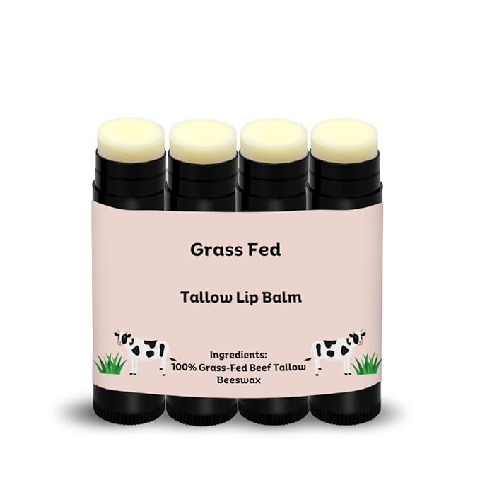 Beef Tallow Lip Balm 100% Grass Black