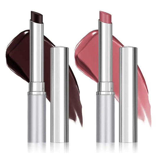 Honey Butter Lipstick Tinted Lip Balm, Shine Moisturizing Plumper Lipstick for Women, Natural Nourishing Hydrating Lip Gloss Stain for Dry Lips, Lightweight Lip Liner Care Makeup, Vegan - Black & Pink