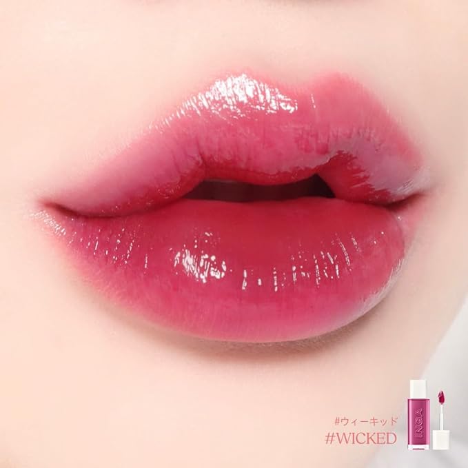 INGA Water Glow Lip Tint | Hydrating, Glossy Korean Lip Tint with Sheer Color & Glass-Like Shine | Long-Lasting, Non-Sticky Korean Lip Stain (WICKED)