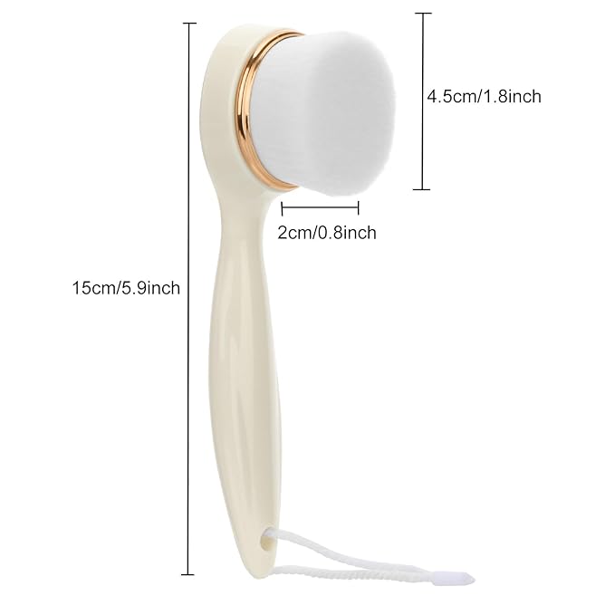 2 Pack Soft Bristle Facial Cleansing Brush for Deep Pore Cleaning, Face Exfoliating Scrub Brush for Face Cleansing Skincare Massaging,Jade White