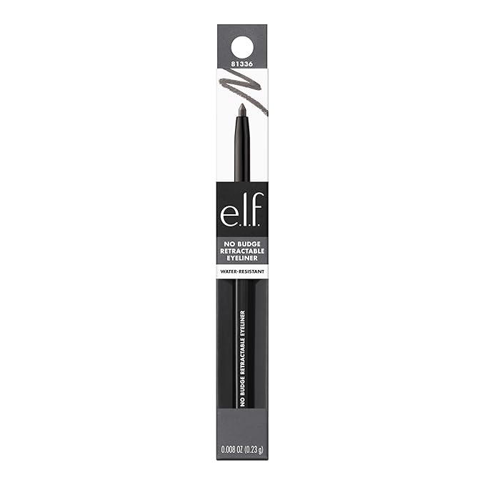 e.l.f. No Budge Retractable Eyeliner, Creamy, Ultra-Pigmented & Waterproof, Creates Bold & Defined Lines, Vegan & Cruelty-Free, Grey